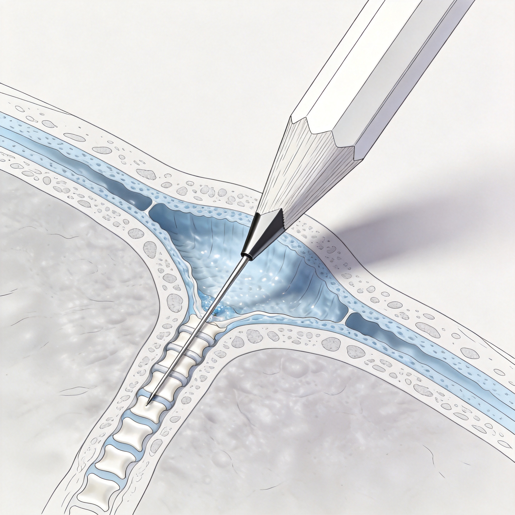 Diagramm der Spinalnadeltypen und Durafasern
