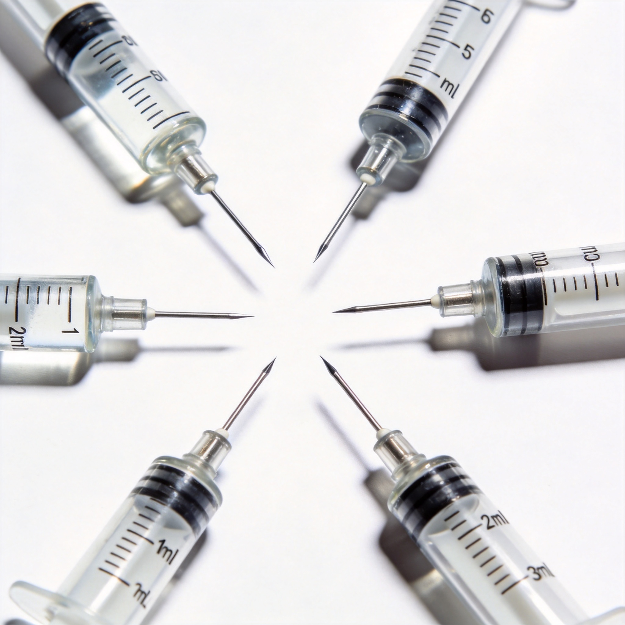 Medizinisches Fachpersonal zieht Medikamente in eine 5-ml-Spritze auf.
